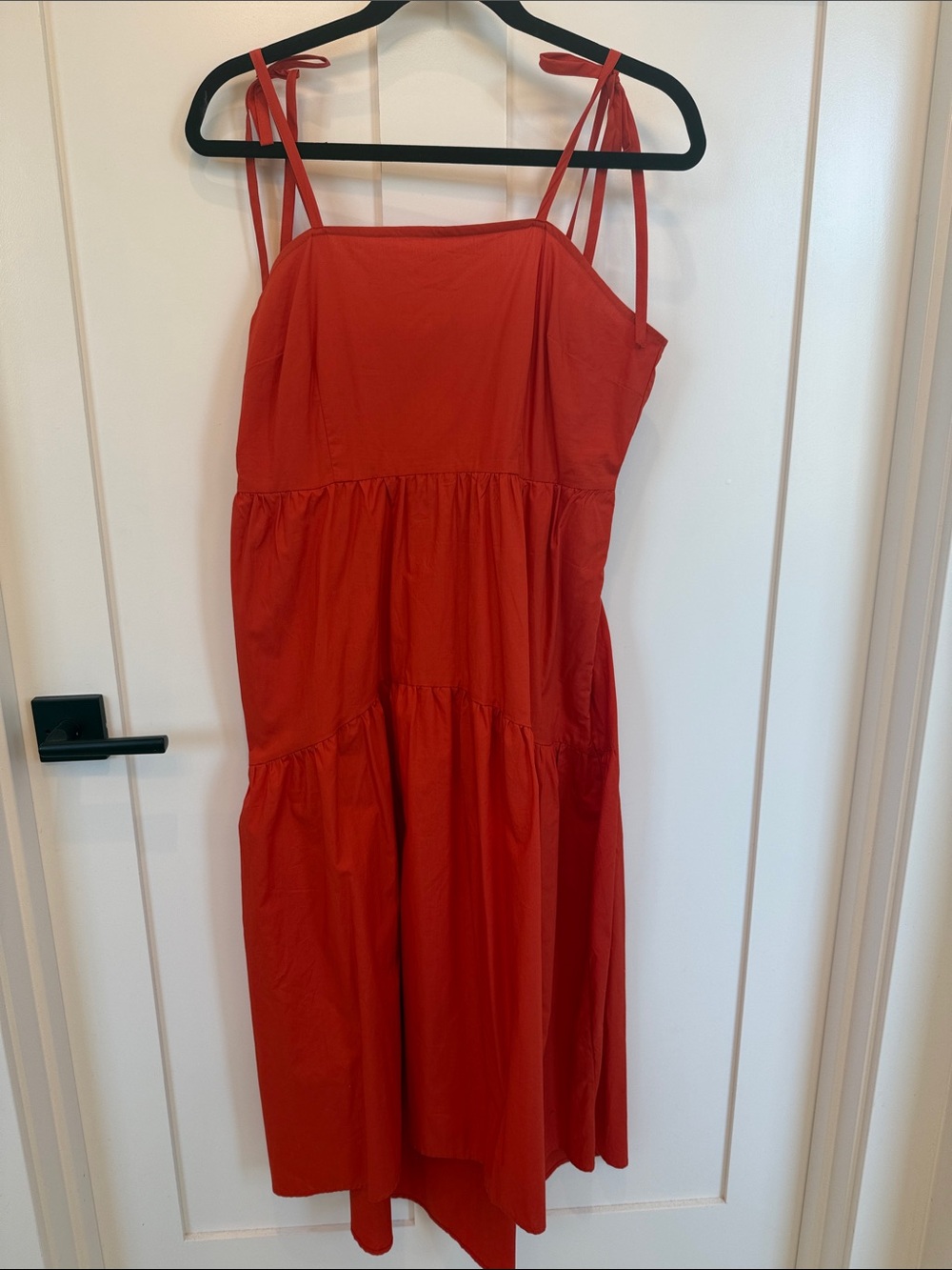 Who What Wear Orange Smocked Midi Dress